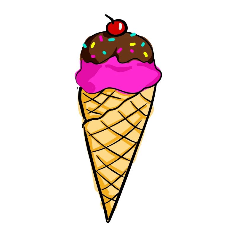 Glace dans un gaufre