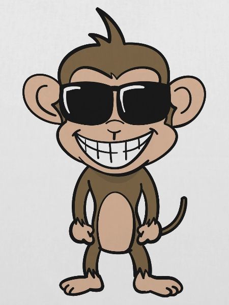Cooler Affe mit Sonnenbrille