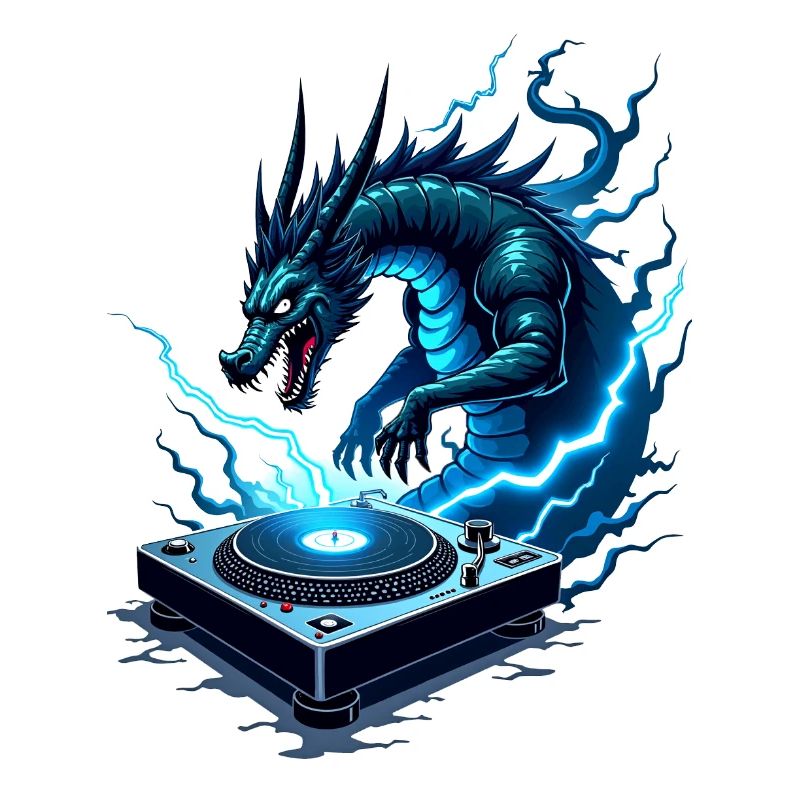 Blaues Drachen-DJ Kraft