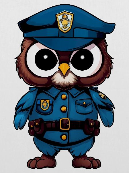 Eulen Polizist / Polizei Vogel