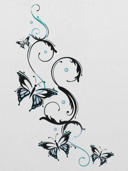 Blumen Ranke Schmetterlinge