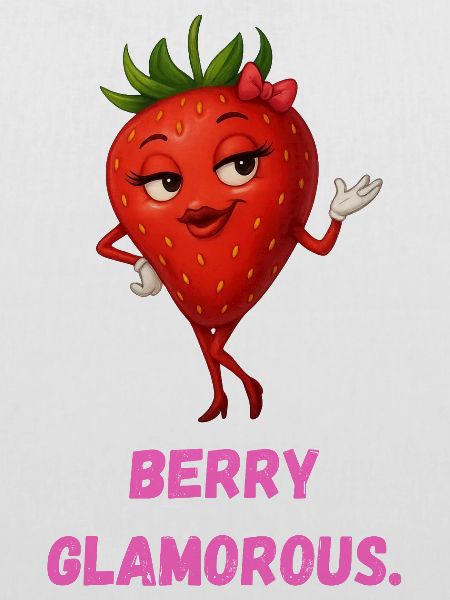 Berry Glamorous Erdbeere Dame Karikatur 