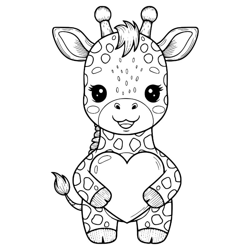 Giraffe mit Herz – süßes Tiermotiv