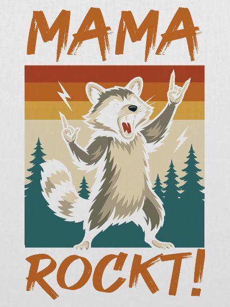 Waschbär Mutter Coole Rocker Mama