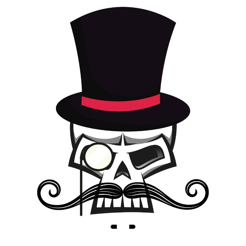 Skullheadwith beard and hat