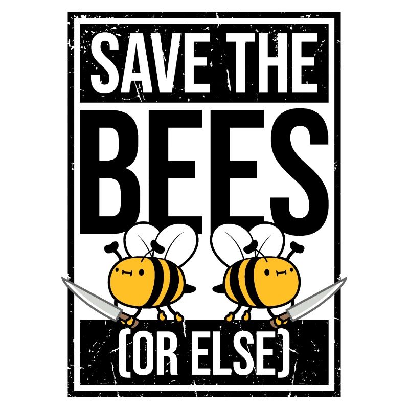 Rettet die Bienen oder sonst Messer Lustig Niedliche Biene Imker