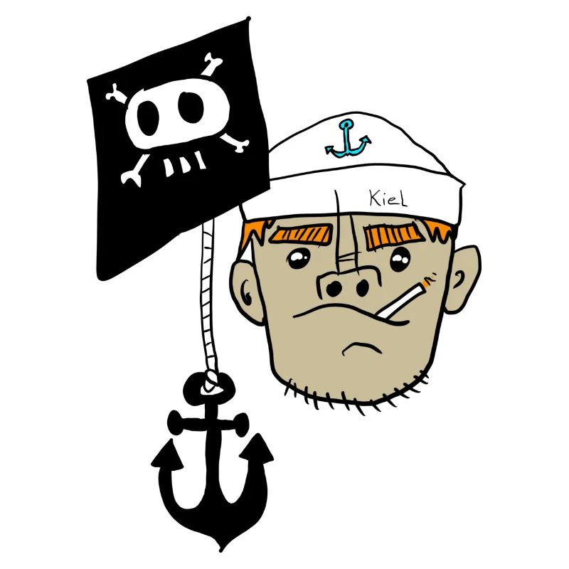 Ankerpirat mit Skully Kiel