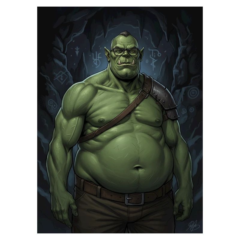 Orc vert dans la lumière de la grotte