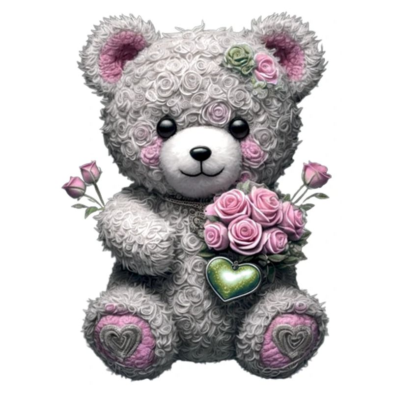 Teddybär mit Rosen