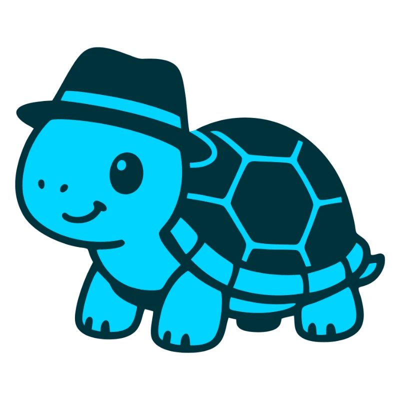 Running turtle with hat