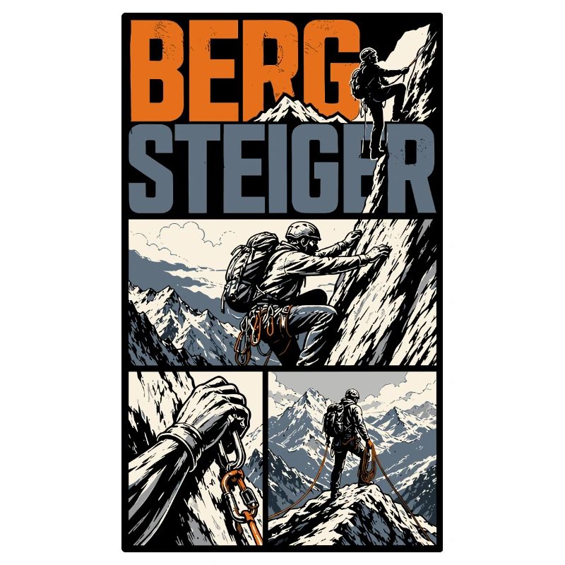 Bergsteiger Abenteuer Comic Design