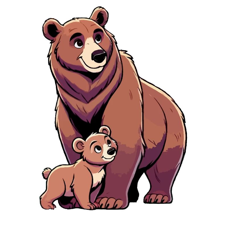 Braunbär Mutter und Kind