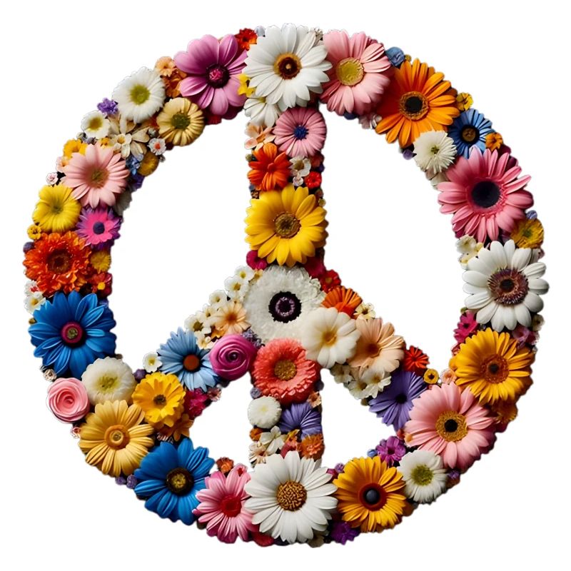 peace logo mit Blumen