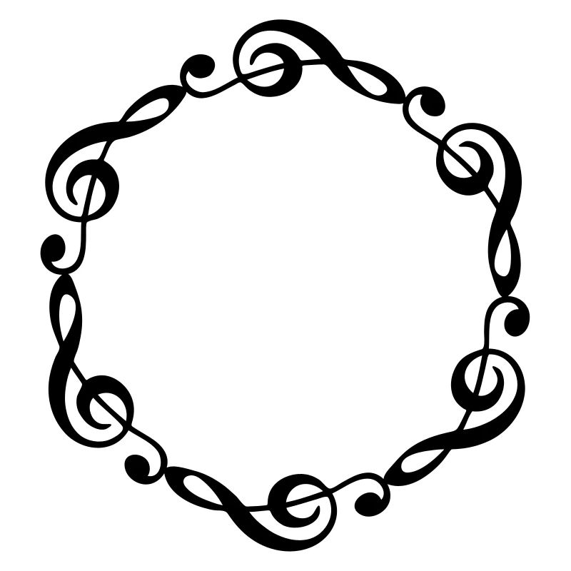 Music notes violin clef frame YOUR TEXT