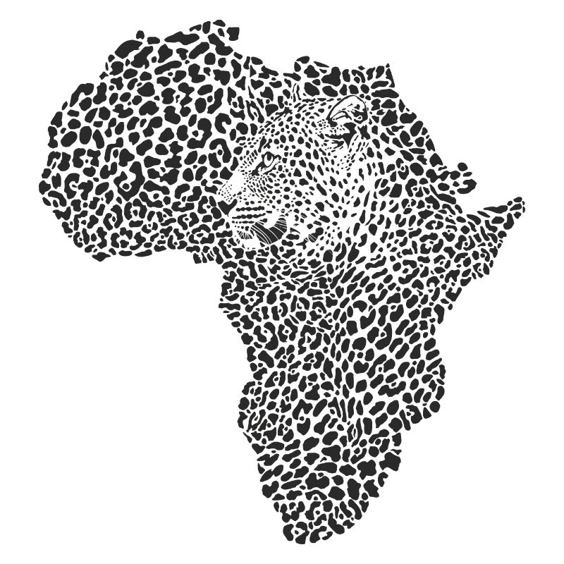 Afrika map leopard