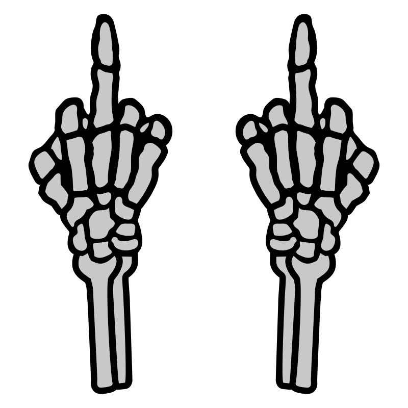 2 Hände Mittelfinger Knochen