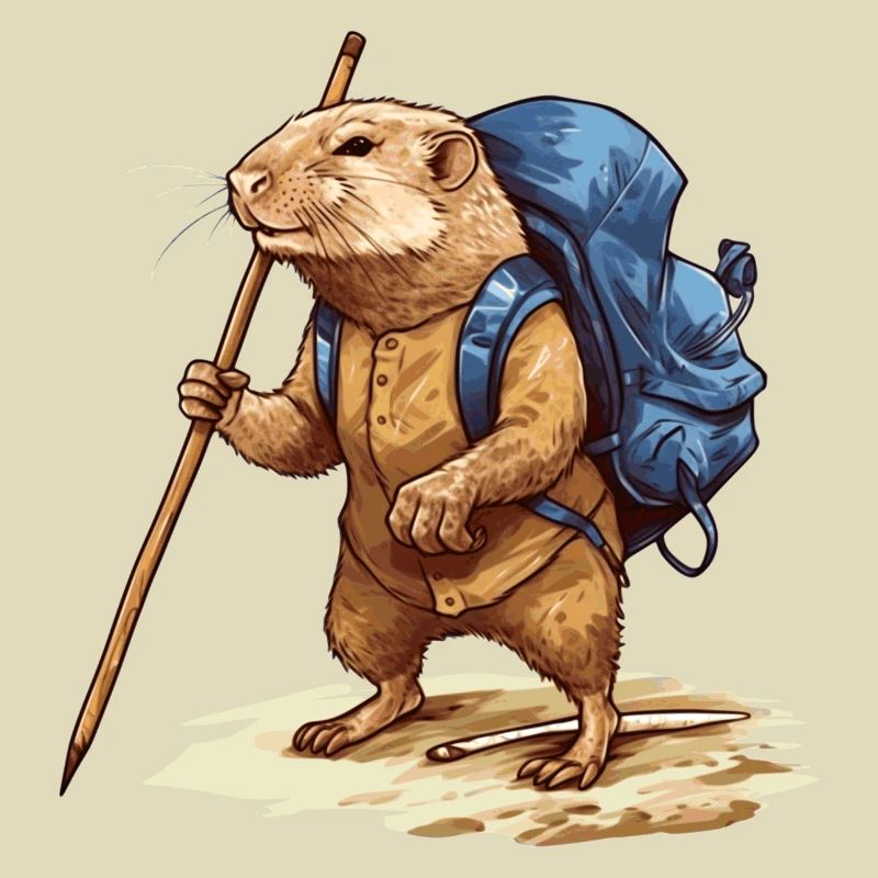 Mole rat explores nature while hiking