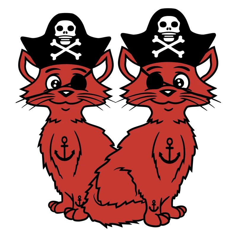 2 Pirate Cats Sabre Buccaneer Eye Patch Team