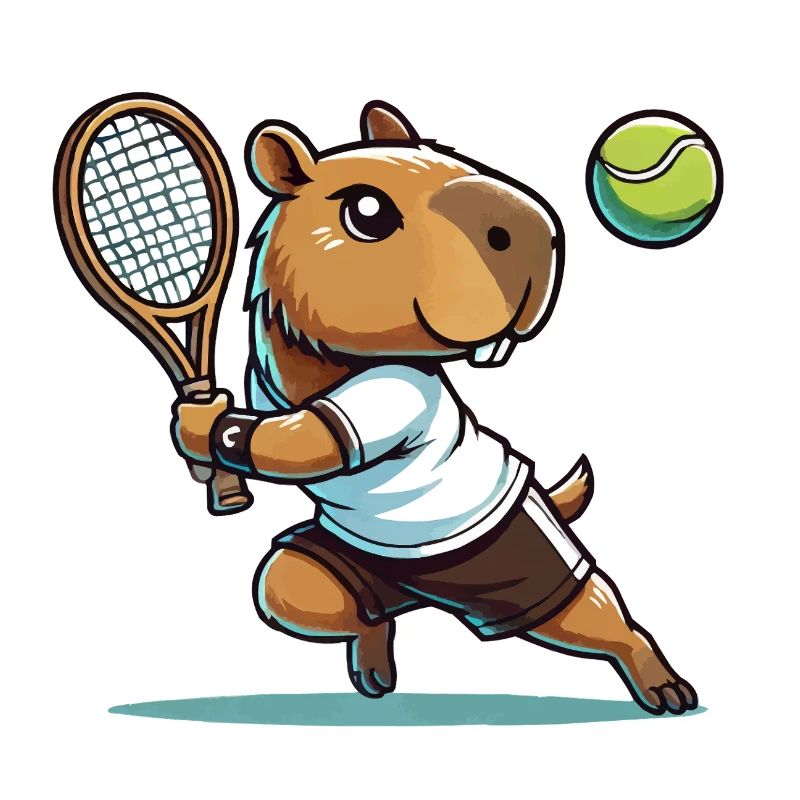 capybara comic tennis