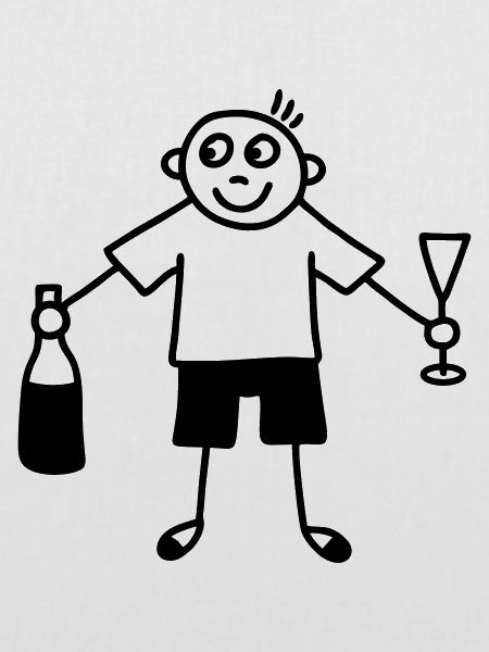 Mann mit Sektglas & Sektflasche
