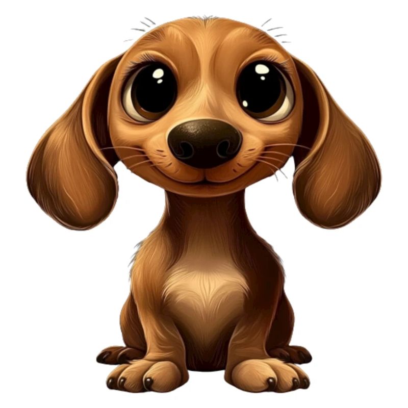 Dackel Hund Große Augen Comic