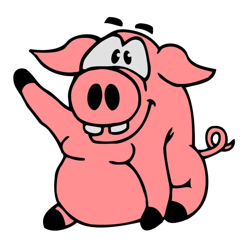 Mignon bande dessinée bande dessinée ondes de cochon amical