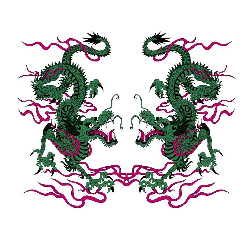 Zwei chinesische Drachen Glücksbringer