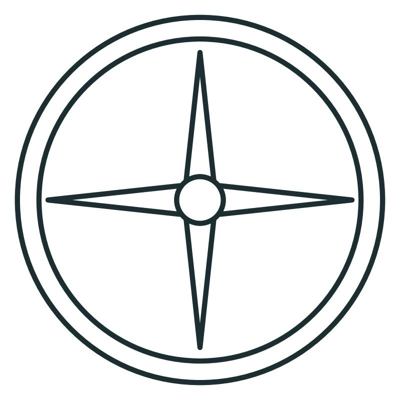 Compass rose with points