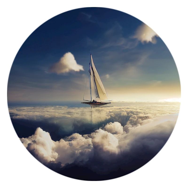Schiff mit Wolken