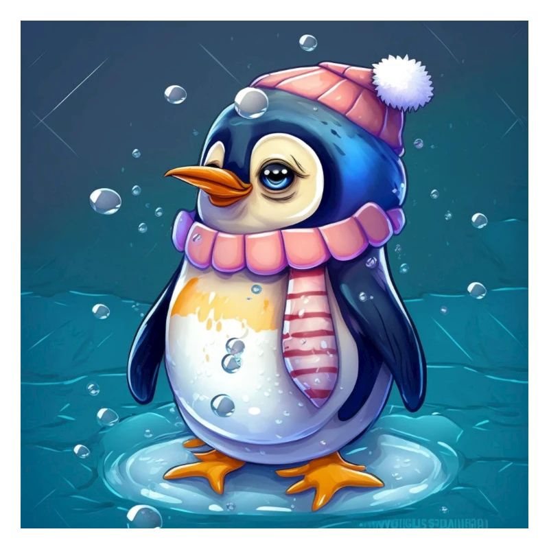 Pingouin de Noël mignon