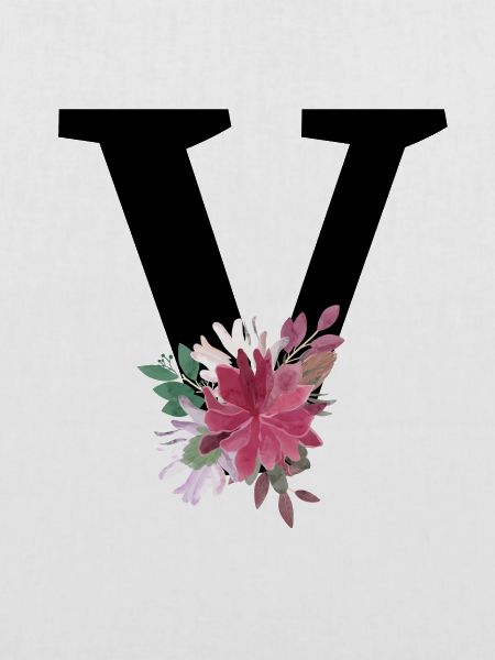 Buchstabe v blumig