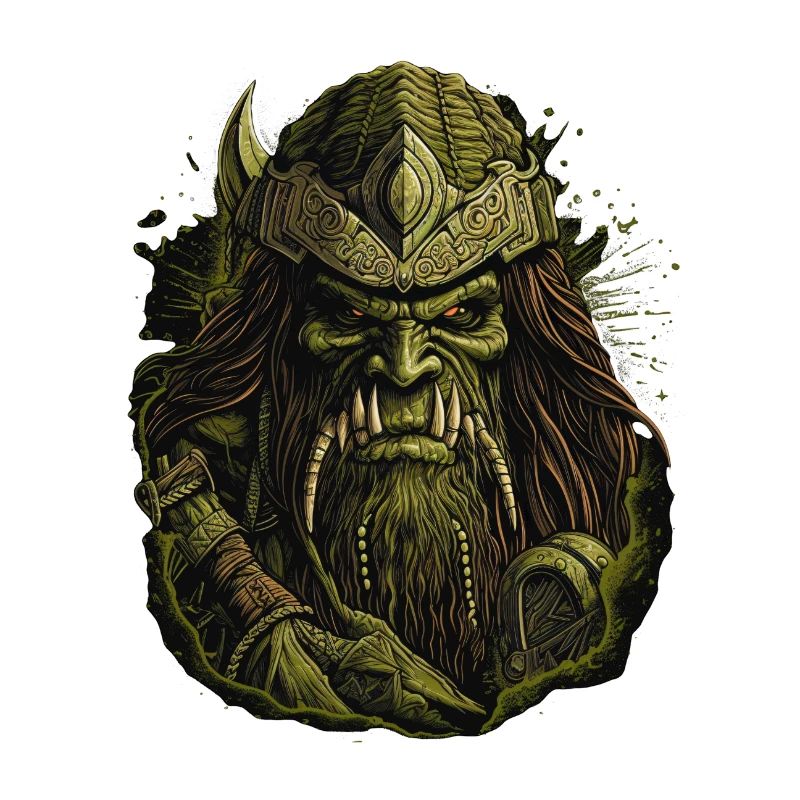 Dynamisches Artwork: wilder Greenskin-Krieger.