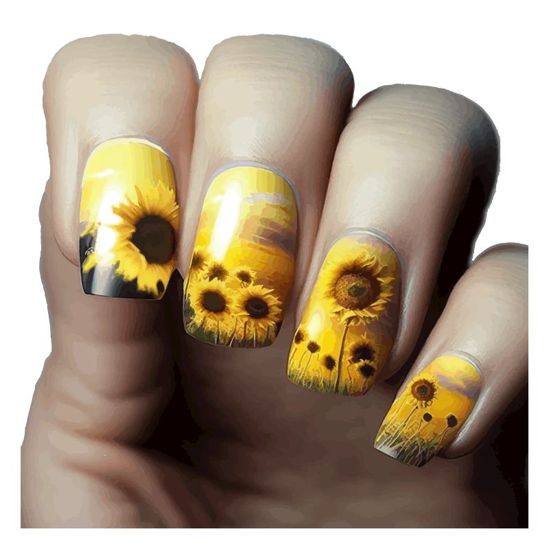 Sonnenblumen Fingernägel Geschenk