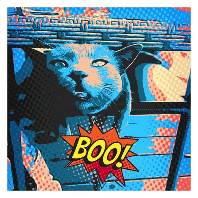 Crazy Cat Retro Style