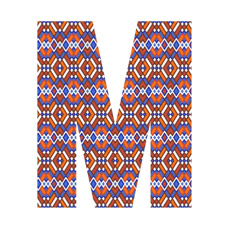 Monogramm Buchstabe M - geometrisches Muster