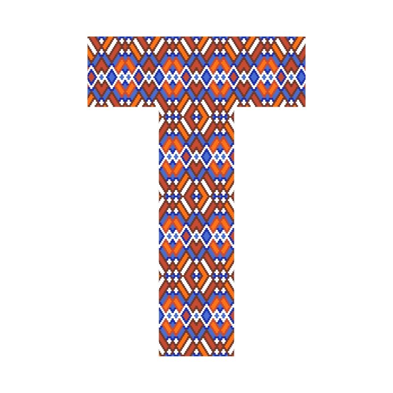 Monogramm Buchstabe T - geometrisches Muster