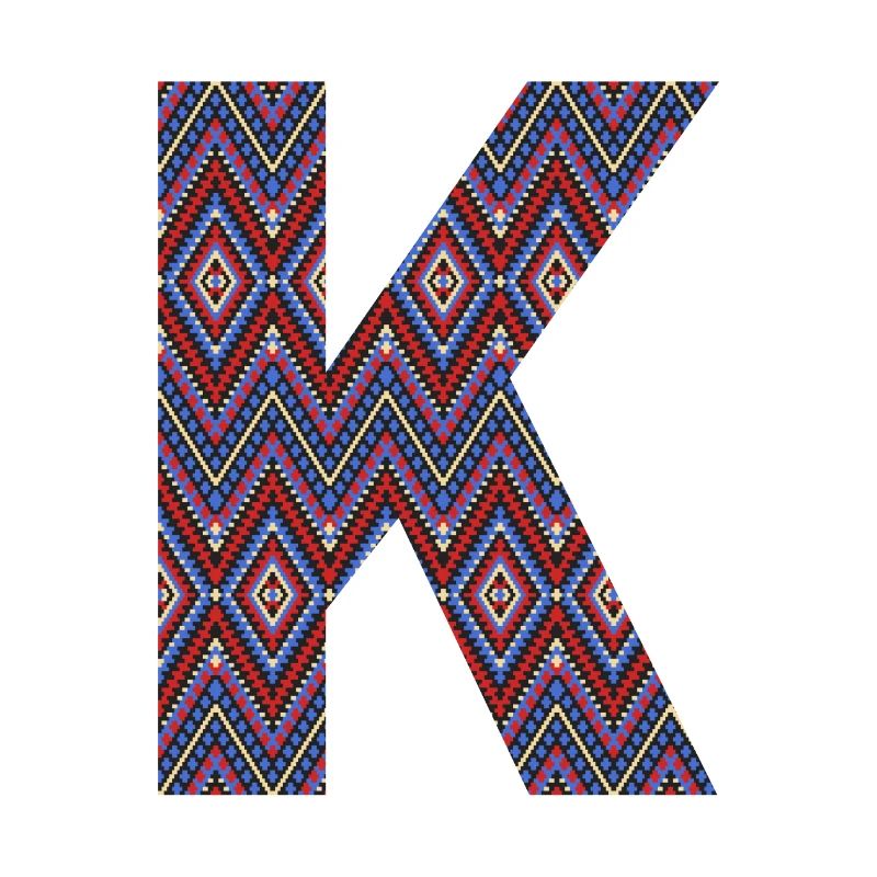 Monogram Letter K- geometric pattern