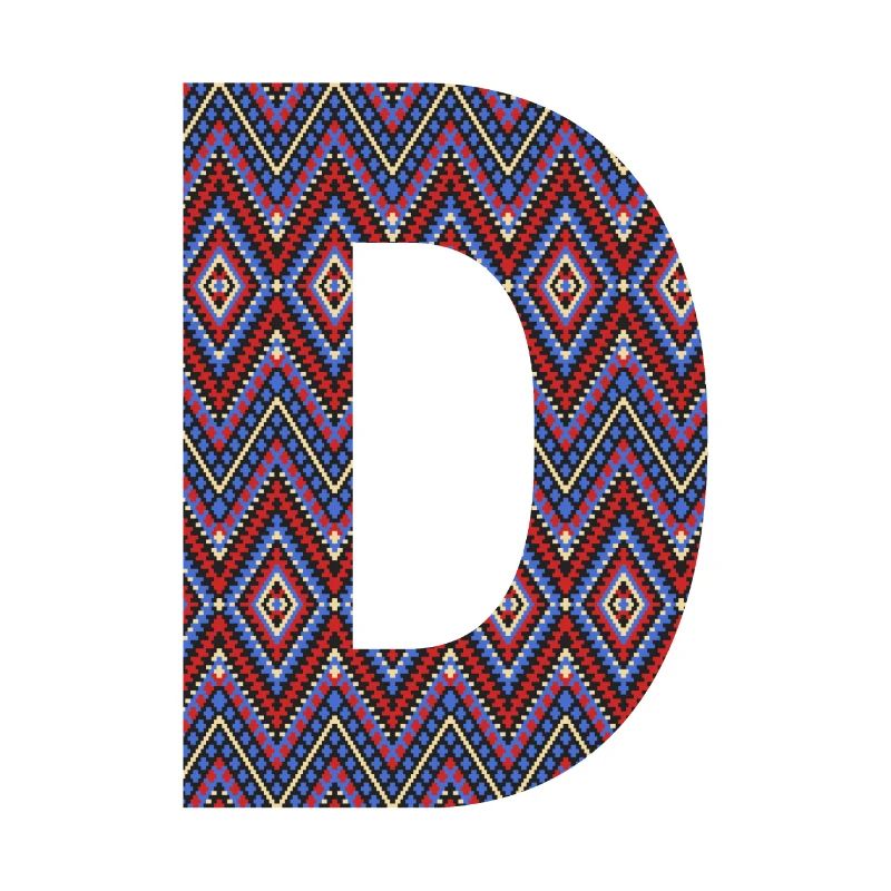 Monogram Letter D- geometric pattern