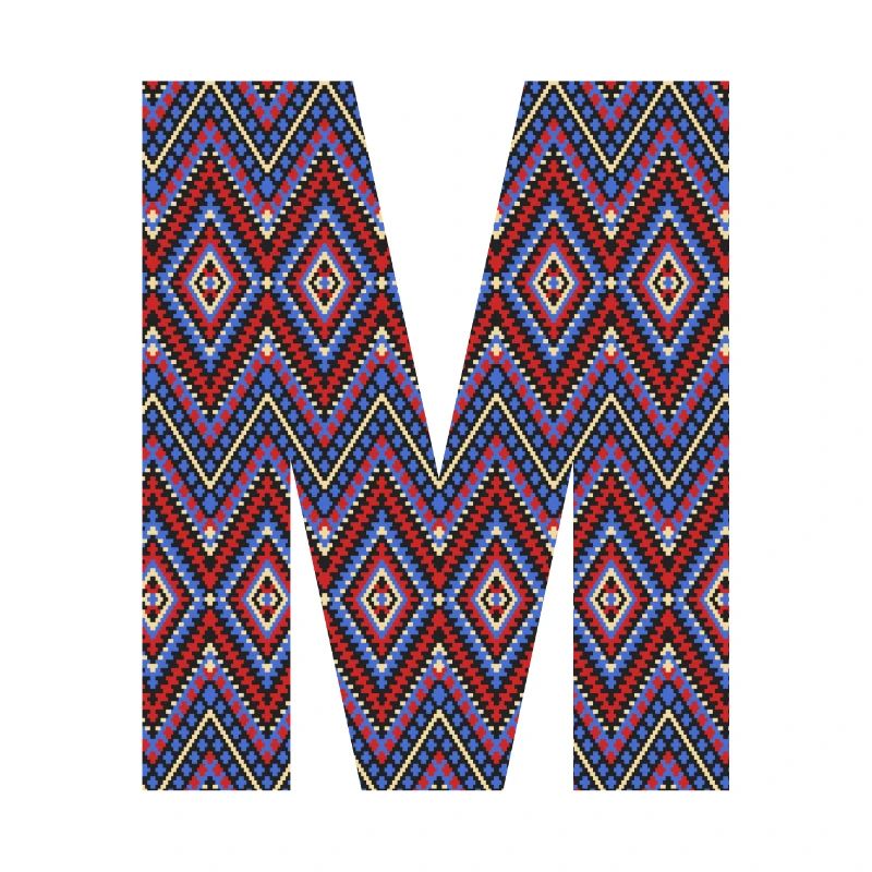 Monogram Letter M- geometric pattern
