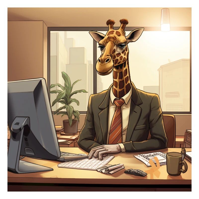 Office Giraffe 3 Comic Style