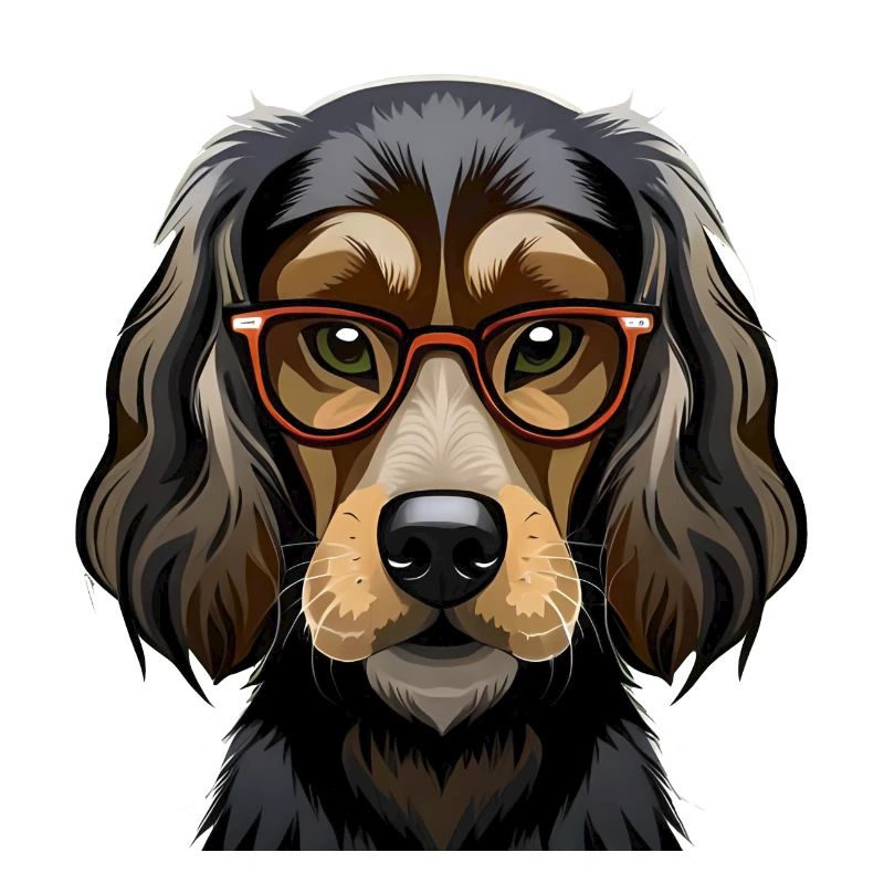 Intellektueller Cocker Spaniel Hund 01