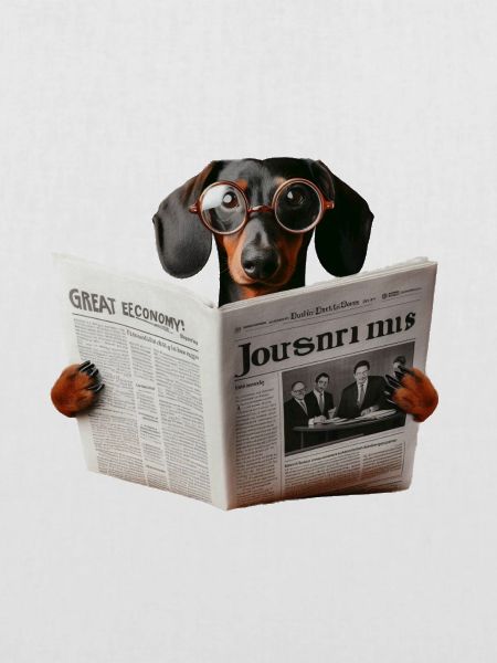 Dackel mit Zeitung