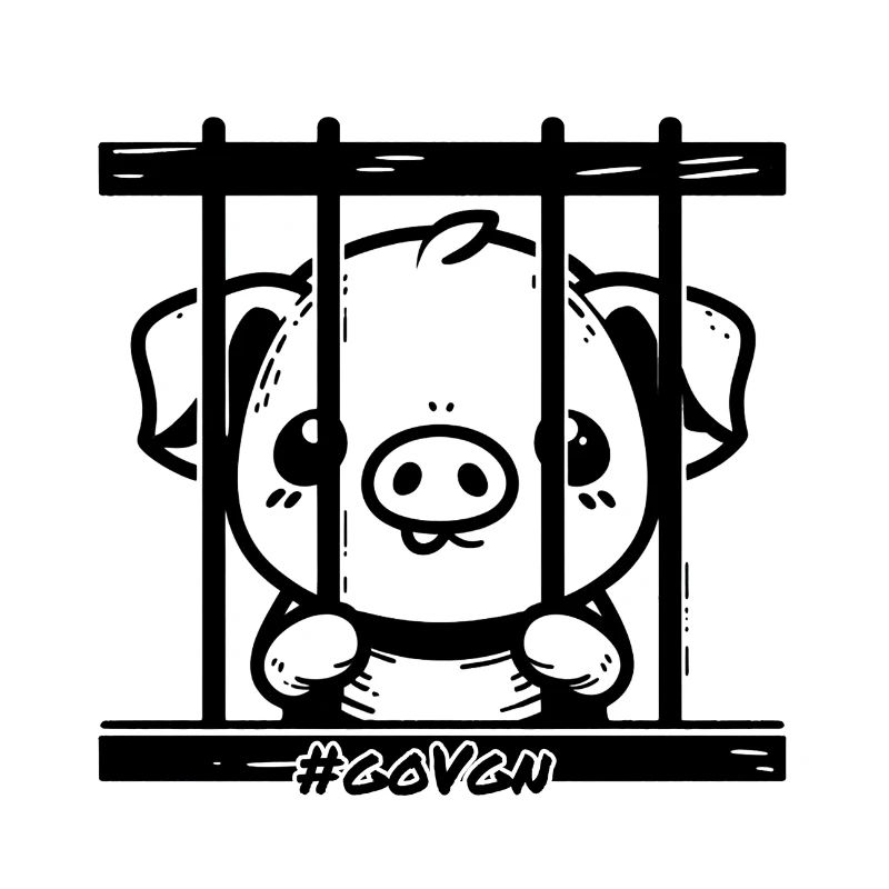 Schwein hinter Gittern Schwarz