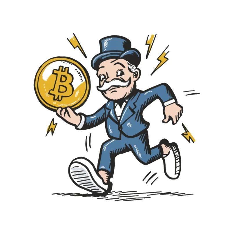-Mann mit Bitcoin