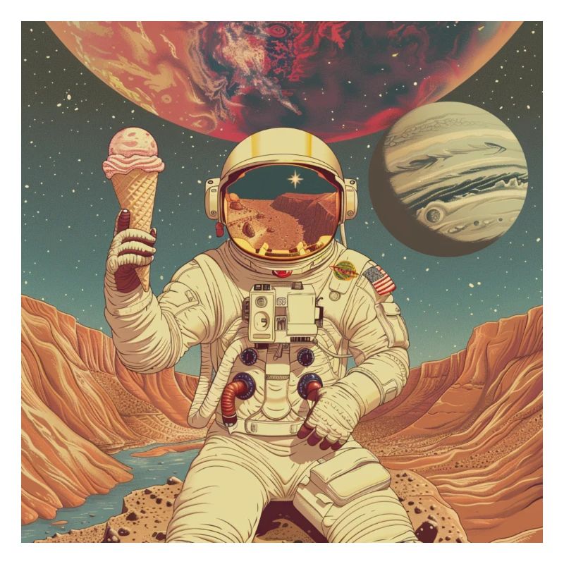 Astronaut und sein Eis