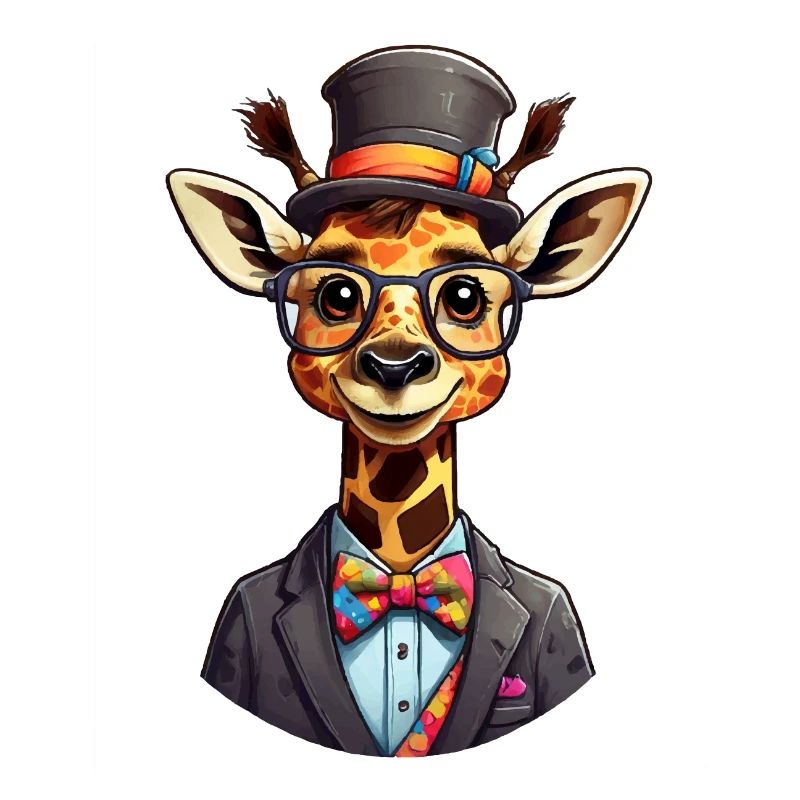 Lustige Coole Comic Giraffe