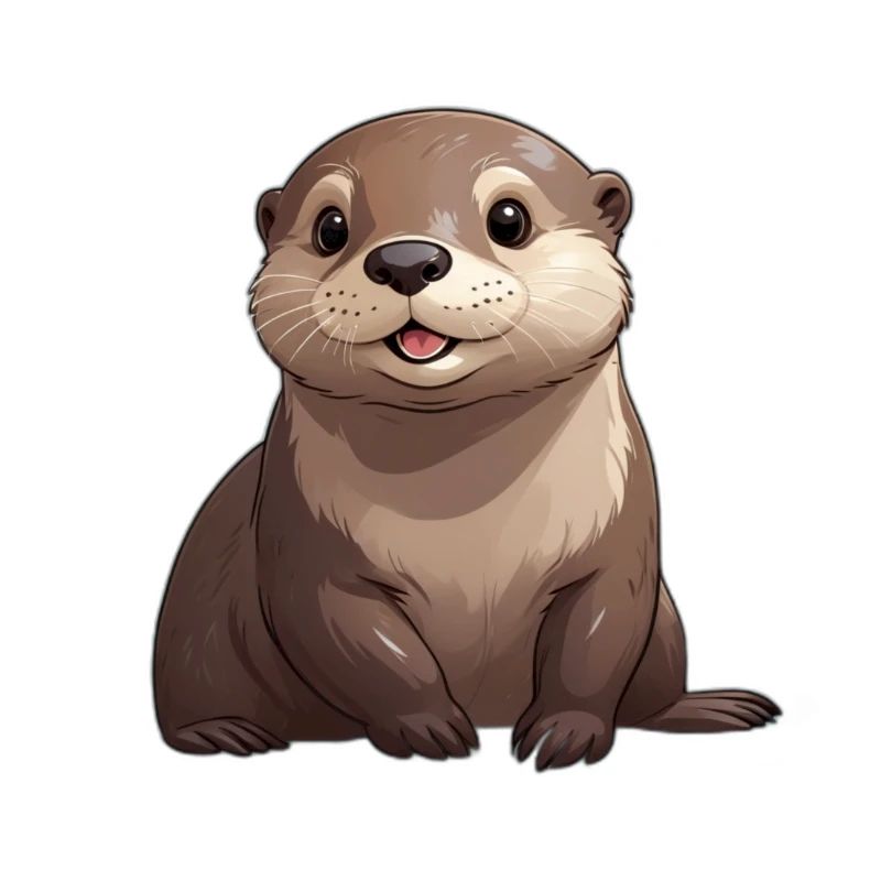 Niedlicher sitzender Otter
