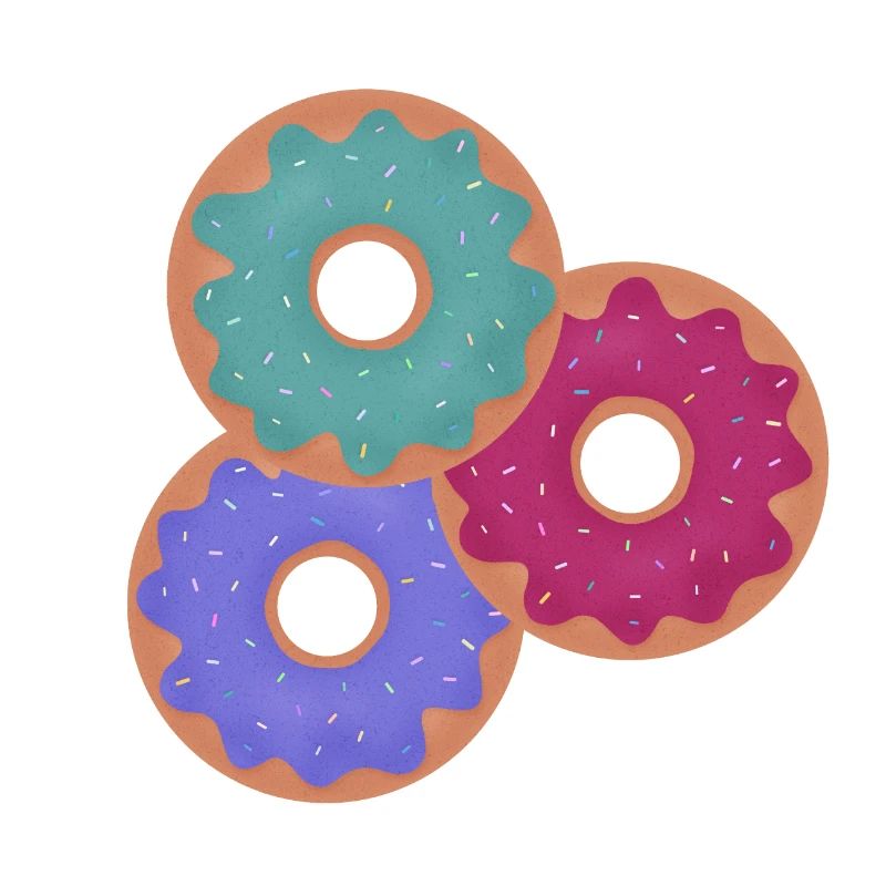 3 bunte Donuts