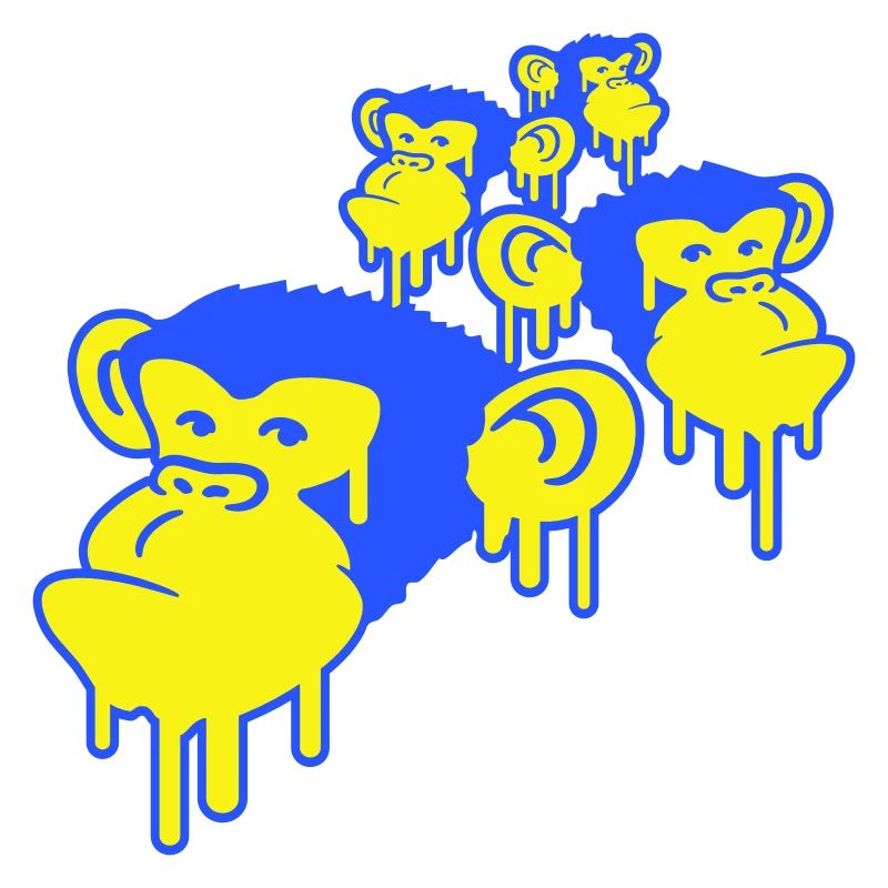 Graffiti Drop Monkey Heads Spray Faces Team