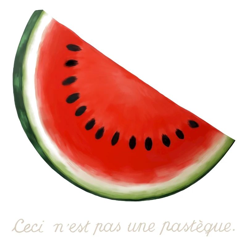 Ceci n’est pas une pastèque. [Texte clair]